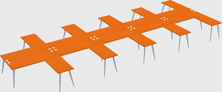 Shared l-shaped office desk system