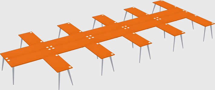 Shared l-shaped office desk system