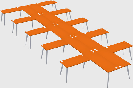 Shared l-shaped office desk system