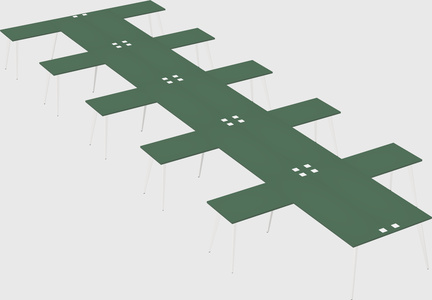 Shared l-shaped office desk system