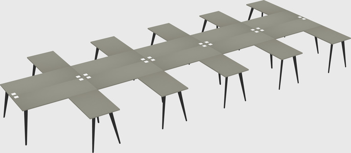 Shared l-shaped office desk system
