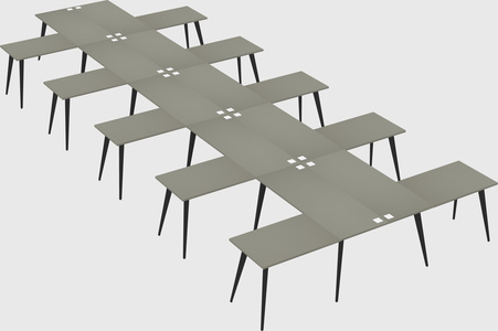 Shared l-shaped office desk system