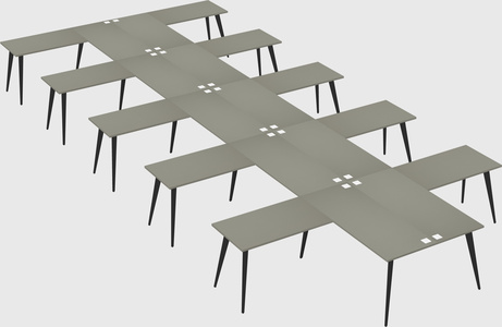 Shared l-shaped office desk system