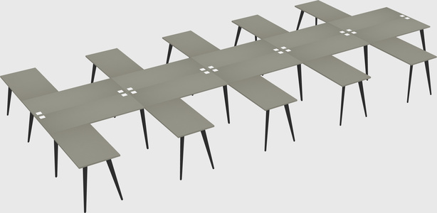 Shared l-shaped office desk system
