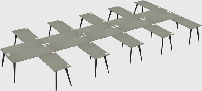 Shared l-shaped office desk system