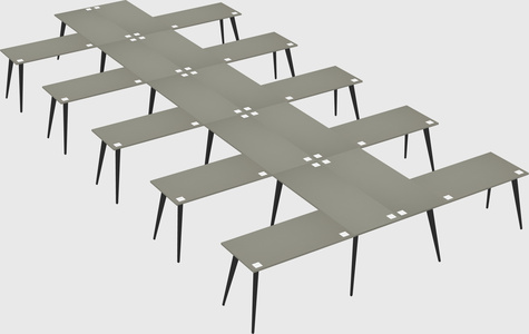 Shared l-shaped office desk system