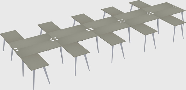 Shared l-shaped office desk system