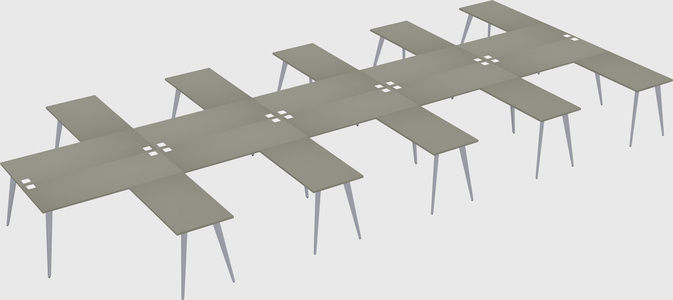 Shared l-shaped office desk system