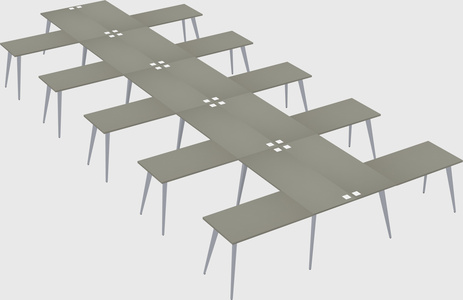 Shared l-shaped office desk system