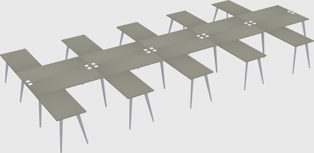 Shared l-shaped office desk system