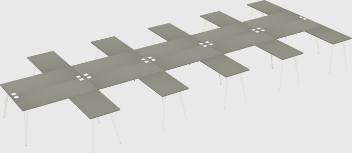 Shared l-shaped office desk system