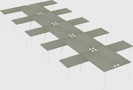 Shared l-shaped office desk system