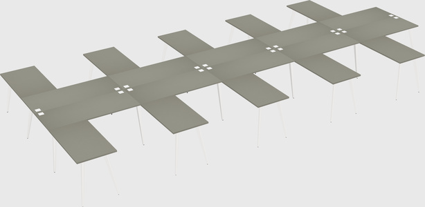Shared l-shaped office desk system