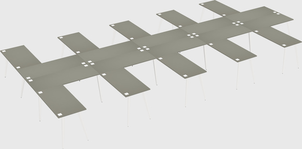 Shared l-shaped office desk system
