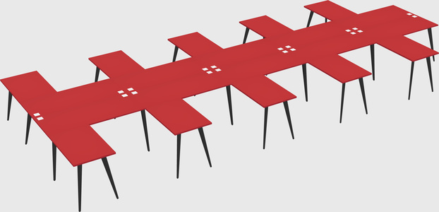 Shared l-shaped office desk system