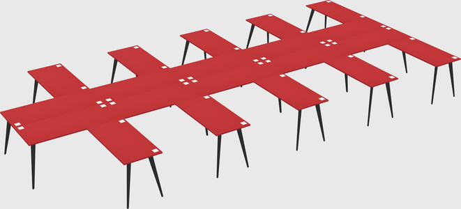 Shared l-shaped office desk system