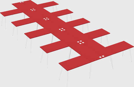 Shared l-shaped office desk system