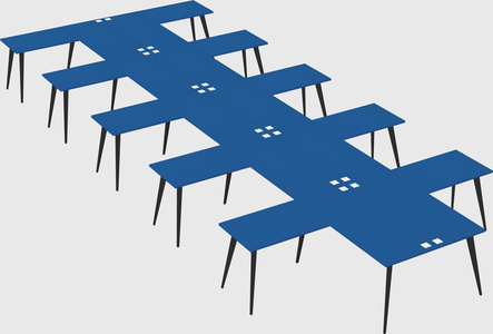 Shared l-shaped office desk system