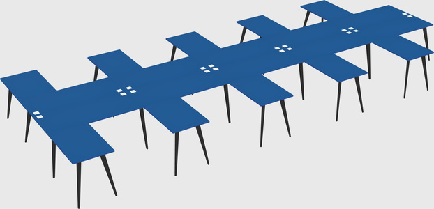 Shared l-shaped office desk system