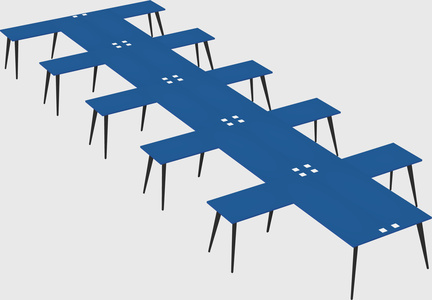 Shared l-shaped office desk system