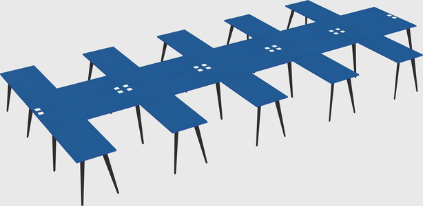 Shared l-shaped office desk system