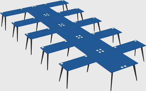 Shared l-shaped office desk system