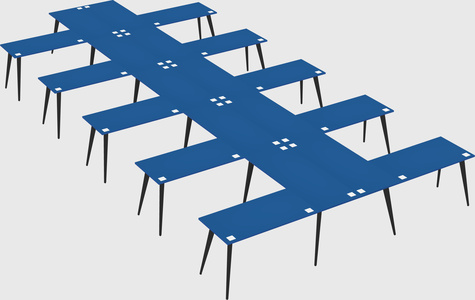 Shared l-shaped office desk system