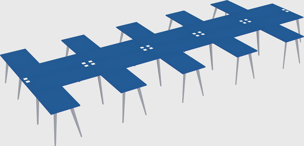 Shared l-shaped office desk system