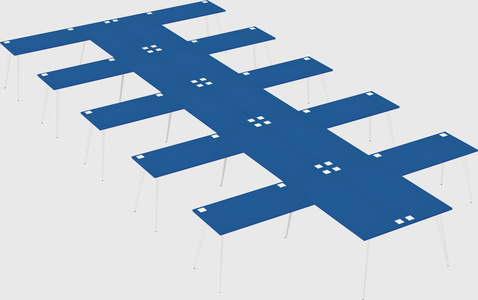 Shared l-shaped office desk system