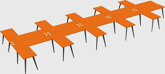 Shared l-shaped office desk system