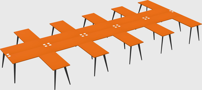 Shared l-shaped office desk system