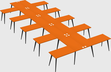 Shared l-shaped office desk system