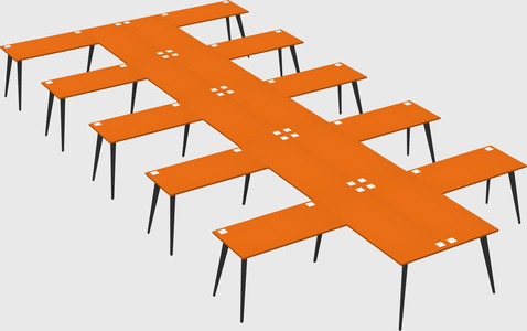 Shared l-shaped office desk system