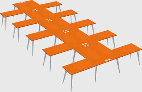 Shared l-shaped office desk system