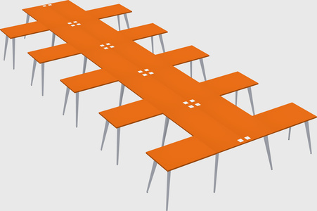 Shared l-shaped office desk system