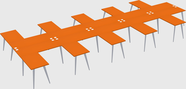 Shared l-shaped office desk system