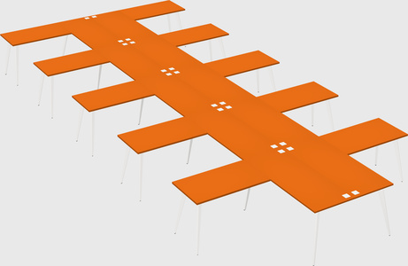 Shared l-shaped office desk system