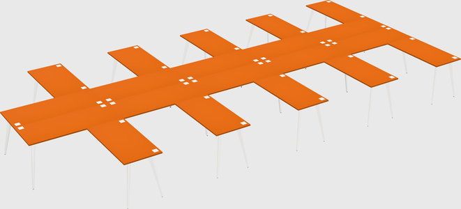 Shared l-shaped office desk system