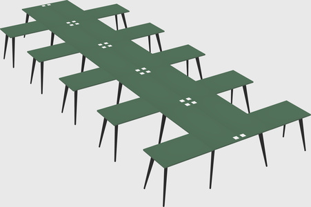 Shared l-shaped office desk system
