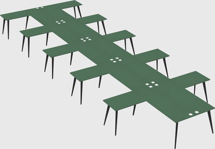 Shared l-shaped office desk system