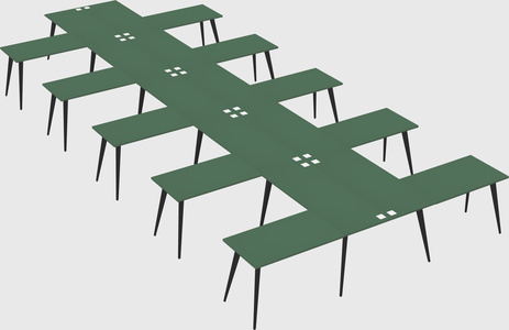 Shared l-shaped office desk system