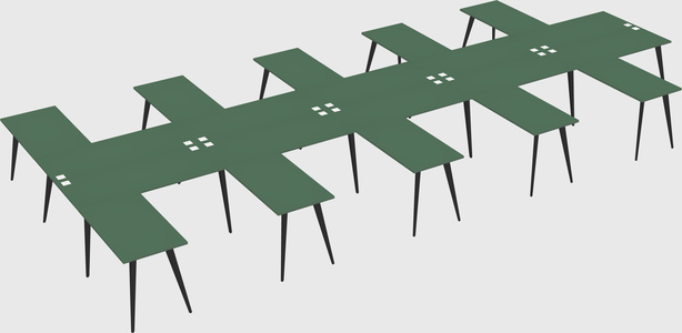 Shared l-shaped office desk system