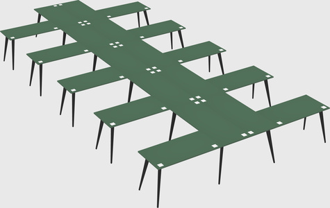 Shared l-shaped office desk system