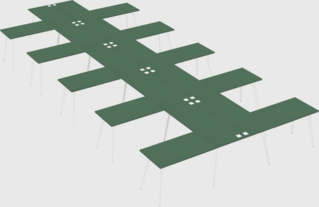 Shared l-shaped office desk system