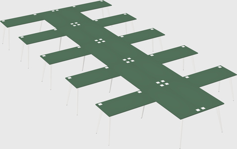 Shared l-shaped office desk system