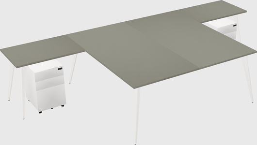 Shared l-shaped office desk system