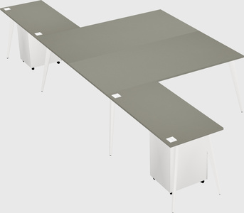 Shared l-shaped office desk system