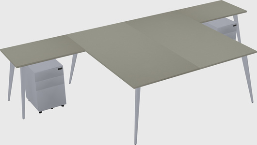 Shared l-shaped office desk system