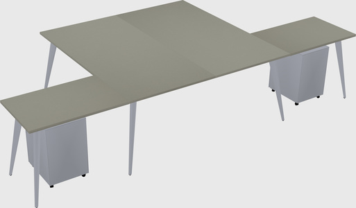 Shared l-shaped office desk system