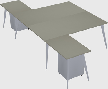 Shared l-shaped office desk system